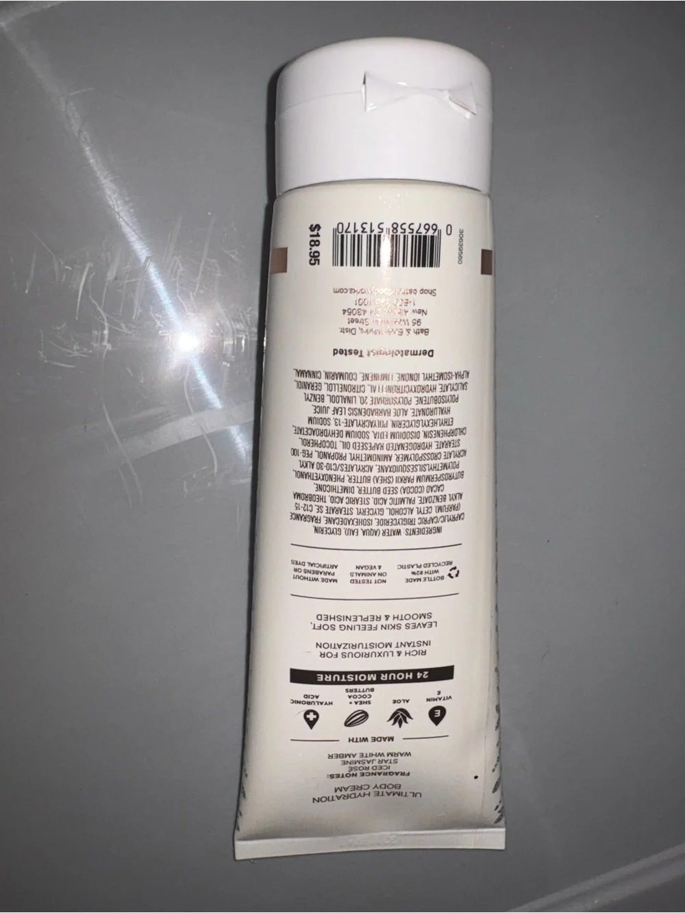 Bath & Body Works Pure Wonder Body Cream - White with Holographic Silver Accents